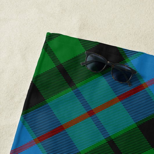 Clan Morrison Hunting Tartan Beach Towel Strandlaken (In situ)