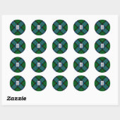Clan Morrison Hunting Tartan Classic Round Sticker (Vel)