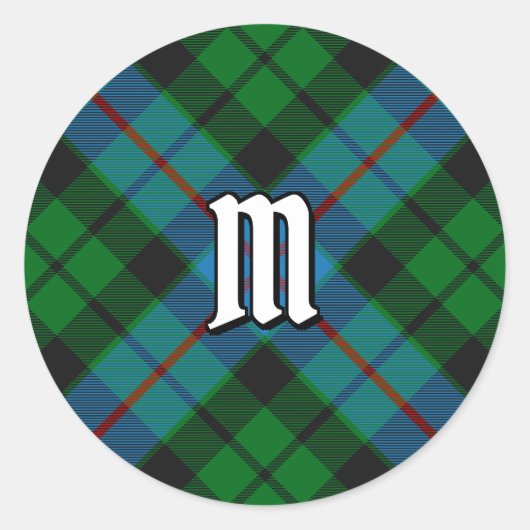 Clan Morrison Hunting Tartan Classic Round Sticker (Voorkant)