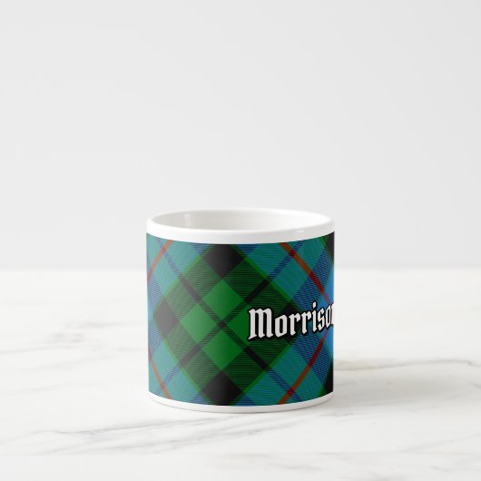 Clan Morrison Hunting Tartan Espresso Cup Kop (Voorkant)