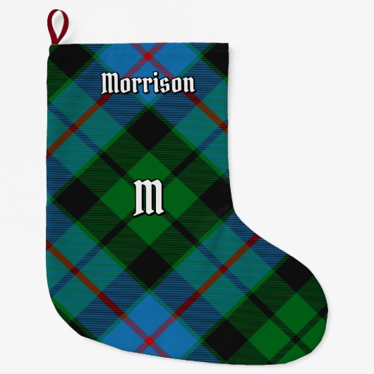 Clan Morrison Hunting Tartan Kerstmis Stocking Grote Kerstsok (Voorkant)