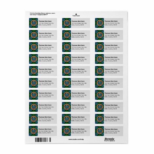 Clan Morrison Hunting Tartan Label (Full Sheet)