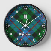 Clan Morrison Hunting Tartan Large Clock (Voorkant)
