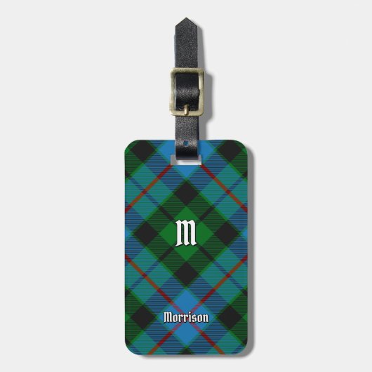 Clan Morrison Hunting Tartan Luggage Tag Bagagelabel (Voorkant verticaal)