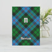 Clan Morrison Hunting Tartan Uitnodiging (Staand voorkant)