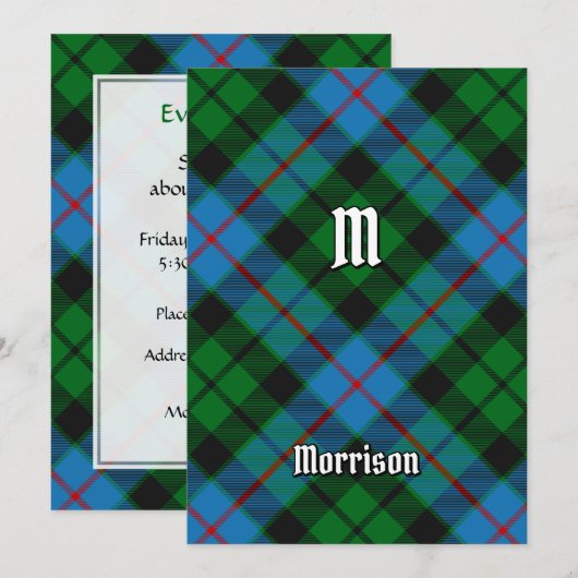 Clan Morrison Hunting Tartan Uitnodiging (Voorkant / Achterkant)