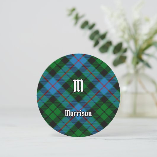 Clan Morrison Hunting Tartan Uitnodiging (Staand voorkant)