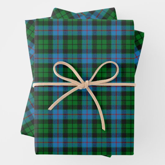 Clan Morrison Hunting Tartan Wrapping Paper Sheets (In situ)