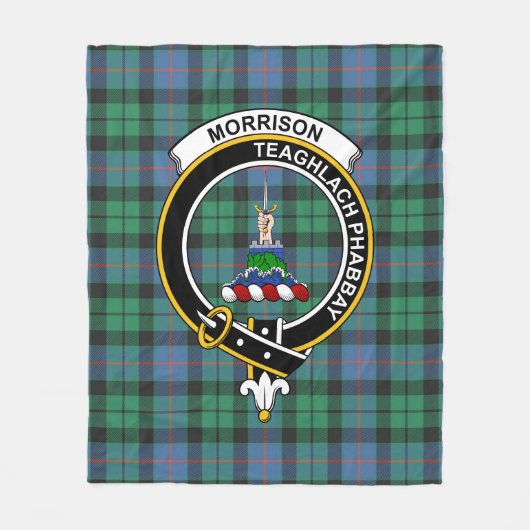 Clan Morrison Oude Tartan Plaid Fleece Deken (Voorkant)