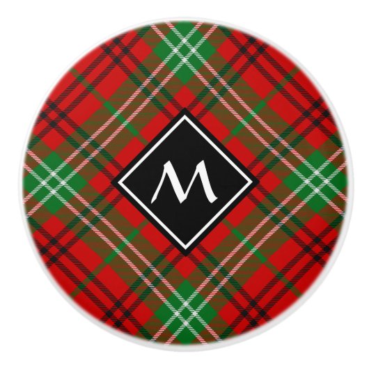 Clan Morrison Red Tartan Ceramic Knob Keramische Knop (Voorkant)