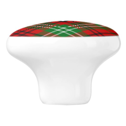 Clan Morrison Red Tartan Ceramic Knob Keramische Knop (Zijkant)