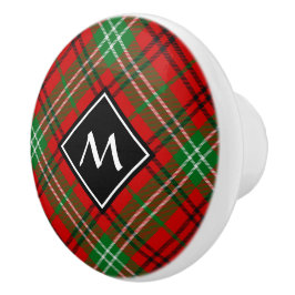 Clan Morrison Red Tartan Ceramic Knob Keramische Knop