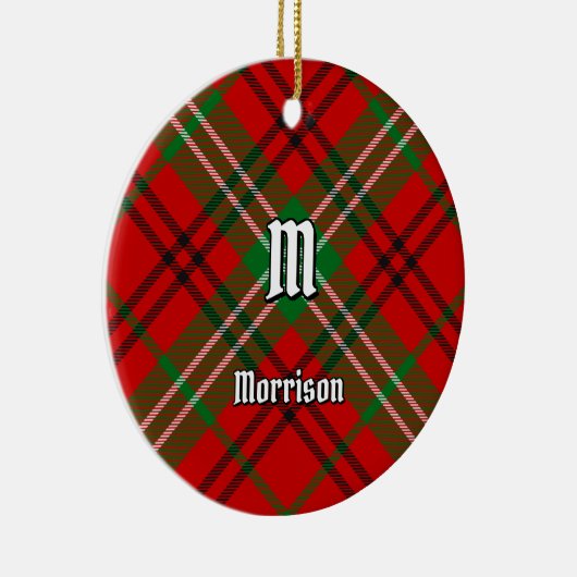 Clan Morrison Red Tartan Ceramic Ornament (Rechts)