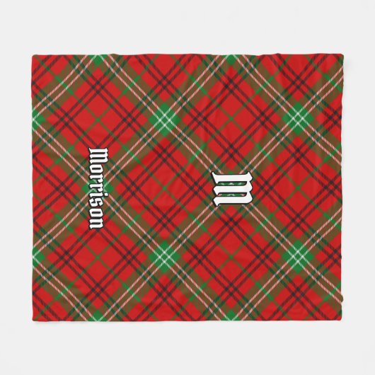 Clan Morrison Red Tartan Fleece Blanket (Voorkant (Horizontaal))