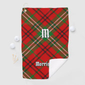 Clan Morrison Red Tartan Golf Towel Golfhanddoek (Insitu)