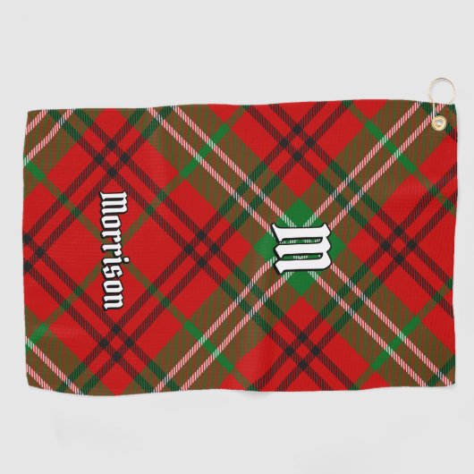 Clan Morrison Red Tartan Golf Towel Golfhanddoek (Horizontaal)