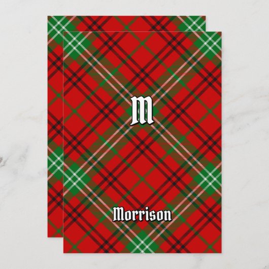Clan Morrison Red Tartan Kaart (Voorkant / Achterkant)