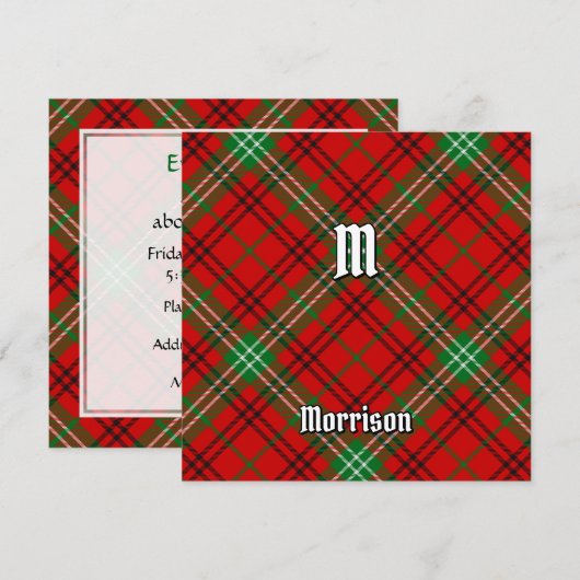 Clan Morrison Red Tartan Kaart (Voorkant / Achterkant)