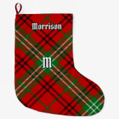 Clan Morrison Red Tartan Kerstmis stoppen Grote Kerstsok (Voorkant)