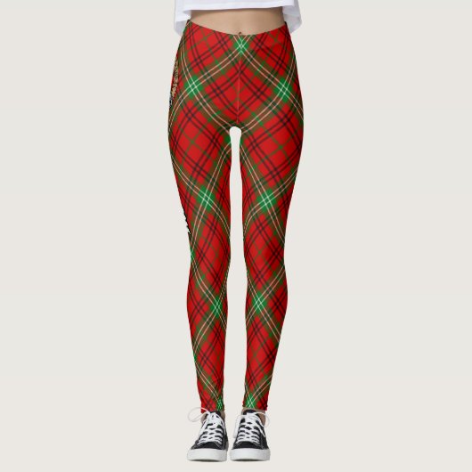 Clan Morrison Red Tartan Leggings (Voorkant)