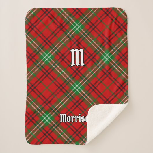 Clan Morrison Red Tartan Sherpa Blanket Deken (Voorkant)
