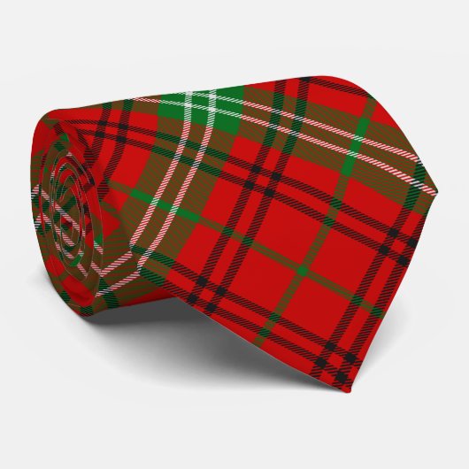 Clan Morrison Red Tartan Stropdas (Opgerold)