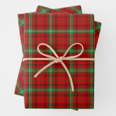 Clan Morrison Red Tartan Wrapping Paper Sheets (In situ)