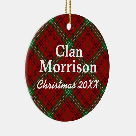 Clan Morrison Scottish Tartan Keramisch Ornament (Rechts)