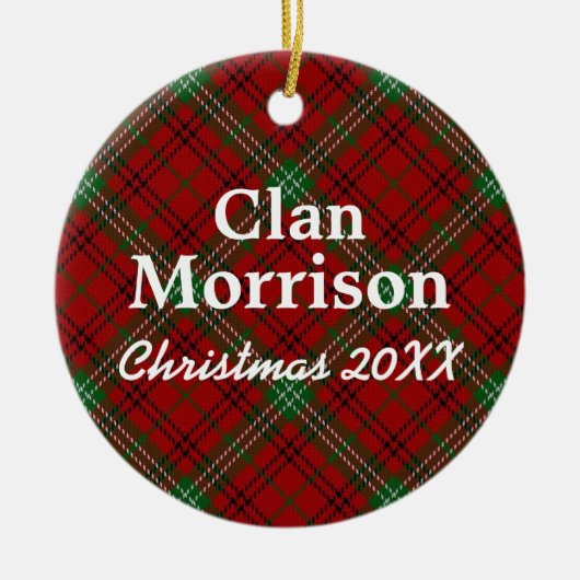 Clan Morrison Scottish Tartan Keramisch Ornament (Voorkant)