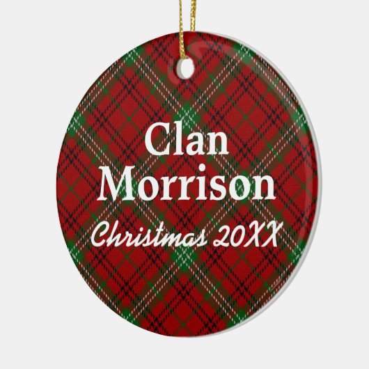 Clan Morrison Scottish Tartan Keramisch Ornament (Links)