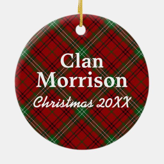 Clan Morrison Scottish Tartan Keramisch Ornament (Achterkant)