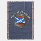 Clan Morrison Tartan Knot & Flag Deken (Voorkant Verticaal)