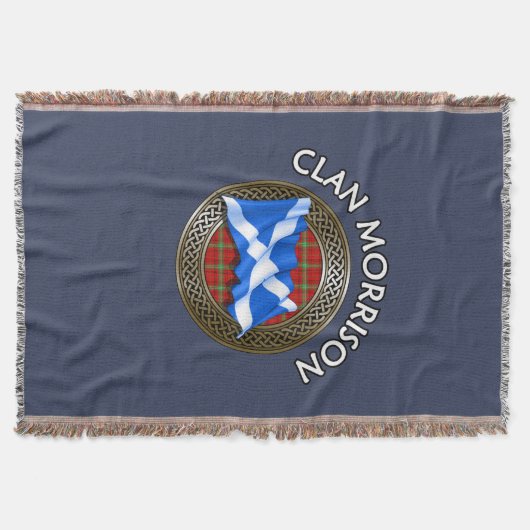 Clan Morrison Tartan Knot & Flag Deken (Voorkant)