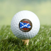 Clan Morrison Tartan Knot & Flag Golfballen (Insitu Shirt)
