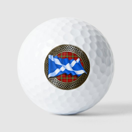 Clan Morrison Tartan Knot & Flag Golfballen (Voorkant)