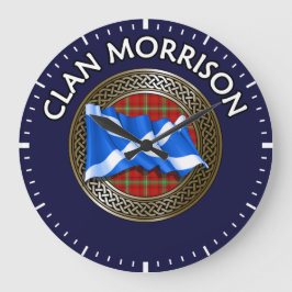 Clan Morrison Tartan Knot & Flag Grote Klok
