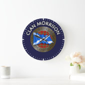 Clan Morrison Tartan Knot & Flag Grote Klok (Huis)