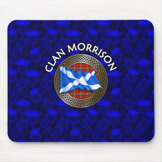 Clan Morrison Tartan Knot & Flag Muismat (Voorkant)
