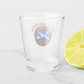 Clan Morrison Tartan Knot & Flag Shot Glas (Achterkant)