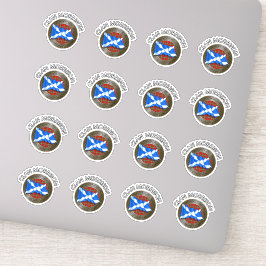Clan Morrison Tartan Knot & Flag Sticker