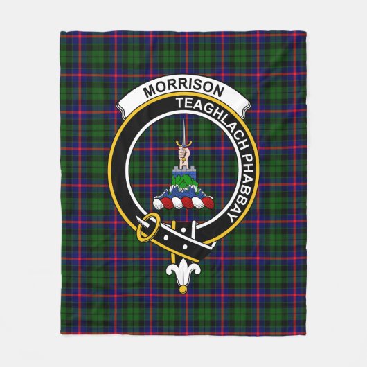 Clan Morrison Tartan Pset Fleece Deken (Voorkant)
