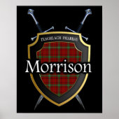 Clan Morrison Tartan Scottish Shield & Swords Poster (Voorkant)