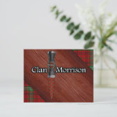 Clan Morrison Tartan Sgian Dubh Blade Briefkaart (Staand voorkant)