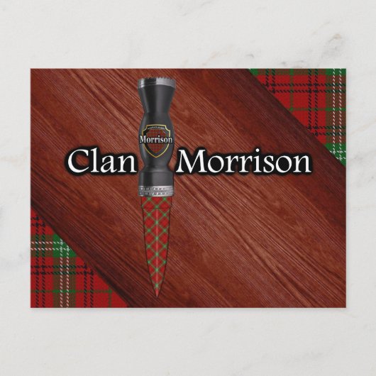 Clan Morrison Tartan Sgian Dubh Blade Briefkaart (Voorkant)