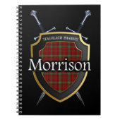 Clan Morrison Tartan Shield & Swords Notitieboek (Voorkant)