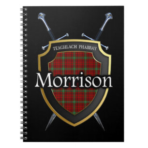 Clan Morrison Tartan Shield & Swords Notitieboek