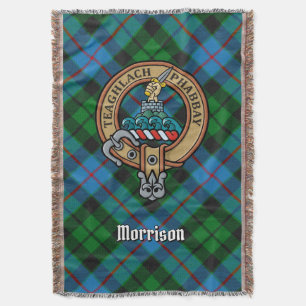Clan Morrison Wapen over Jacht Tartan Deken