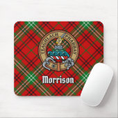 Clan Morrison Wapen over Rode Tartan Muismat (Met muis)