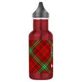 Clan Morrison Wapen over Rode Tartan Waterfles (Links)