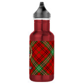 Clan Morrison Wapen over Rode Tartan Waterfles (Rechts)